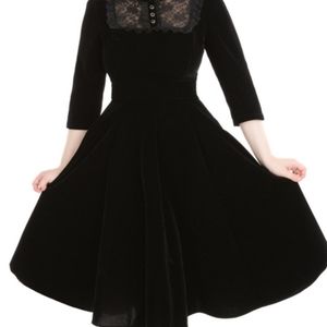 Hearts and roses black velvet dress